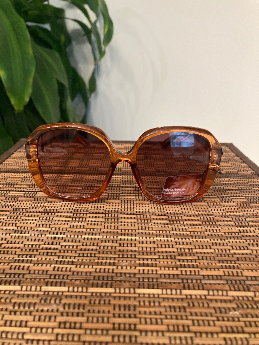 Large Gradient Round Lens Sunglasses (P32429AP) Clear Orange